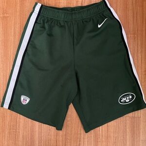 NFL Men’s Dark Green Athletic Shorts with White & Black Stripes